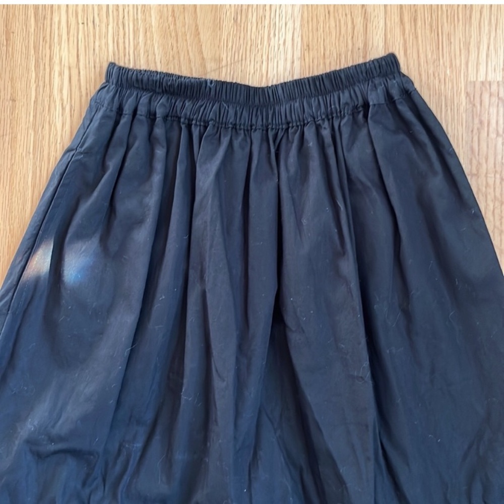 ANTHROPOLOGIE Beachgold Cotton Poplin Gathered Tiered Maxi Skirt, Black XS - Picture 2 of 3